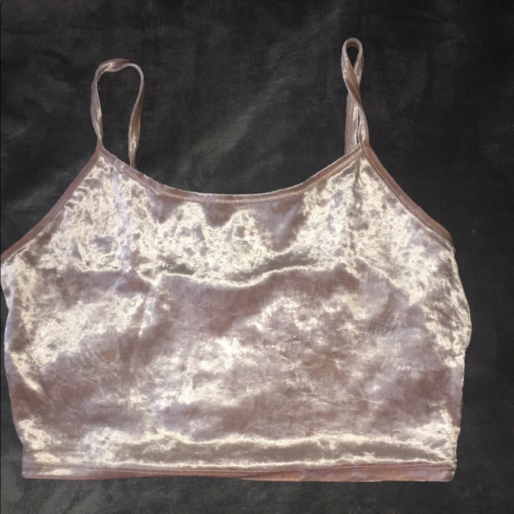 Velvet pink crop top